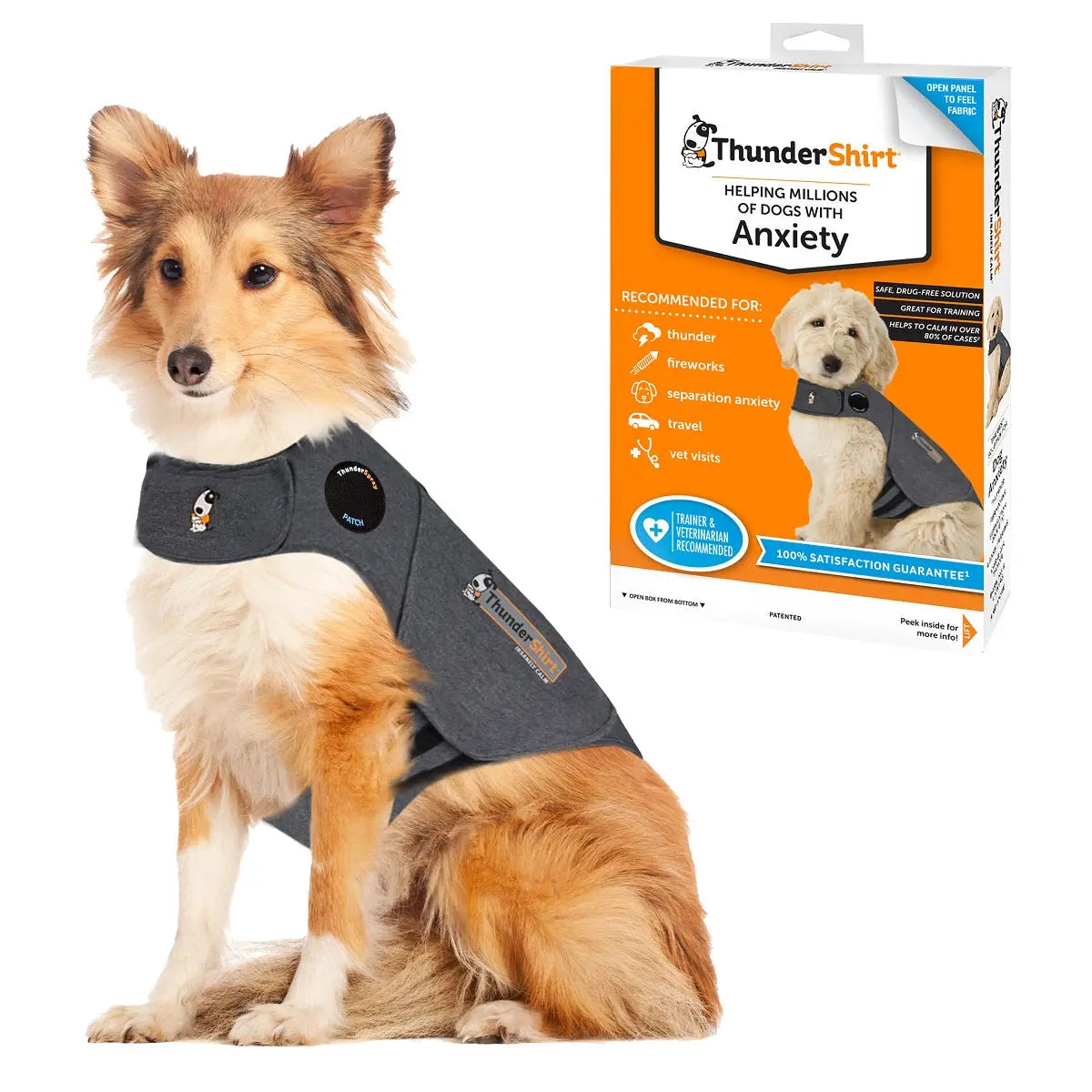 Thundershirt for Dogs Heather Grey Classic Dog Anxiety Relief Calming Vest