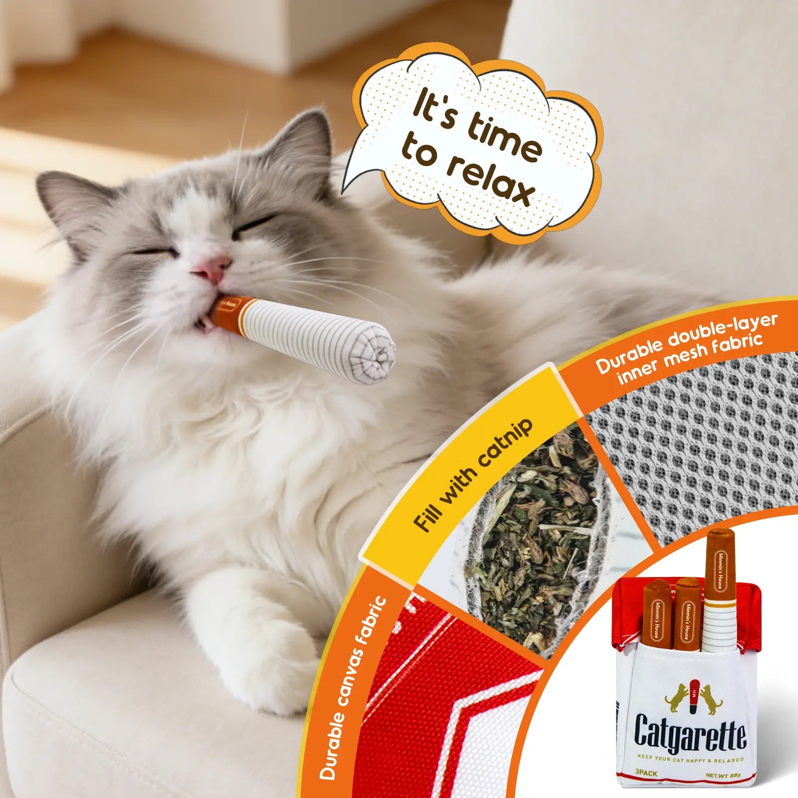 Catnip Toys with A+ Premium Natural Catnip – Baby-Grade Interactive Chew & Kicker Toys for Indoor Cats & Kittens, Boredom & Stress Relief #Summervibes #Petlovers