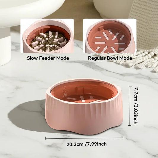 Large Snowflake Maze Slow Feeding Bowl for Dogs - 2-in-1 Design with Removable Insert, Dual Feed Modes, Durable Construction, Easy to Clean, Non-Slip Rubber Base, Promotes Healthy Digestion and Reduces Bloating