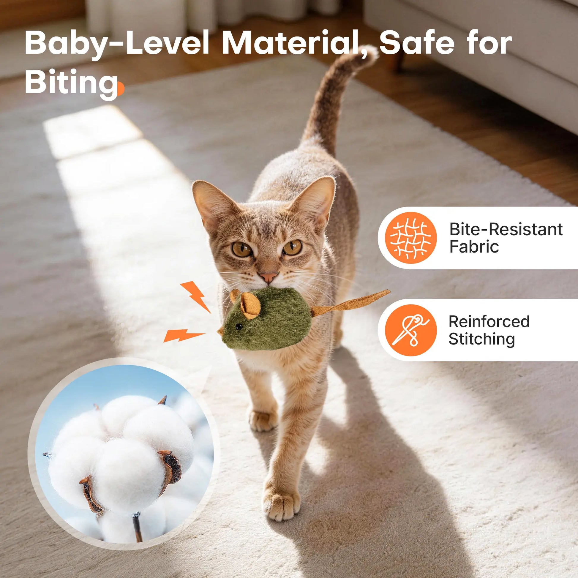 Potaroma 3-Pack Plush Cat Toys with Catnip - Squeaky Interactive Play for Kittens, Adults, and Senior Cats