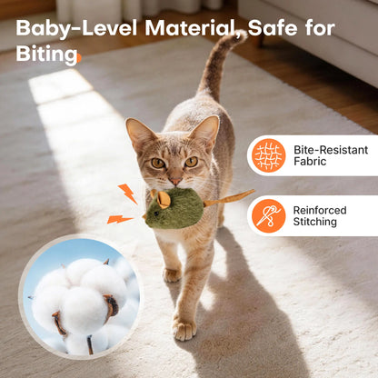 Potaroma 3-Pack Plush Cat Toys with Catnip - Squeaky Interactive Play for Kittens, Adults, and Senior Cats