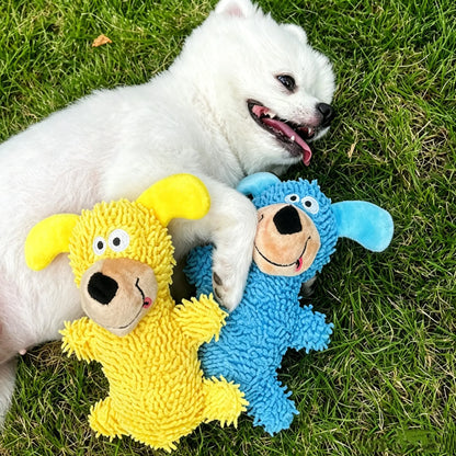 Interactive Plush Squeaky Mop Dog Toy for Small and Medium Dogs - Durable Chew and Teething Toy for Puppies, Promotes Self-Entertainment and Reduces Boredom