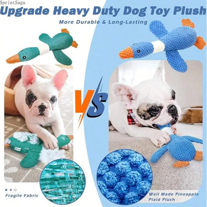 Durable Plush Squeaky Dog Toys for Large Dogs - Interactive Chew Toys in Duck and Platypus Shapes