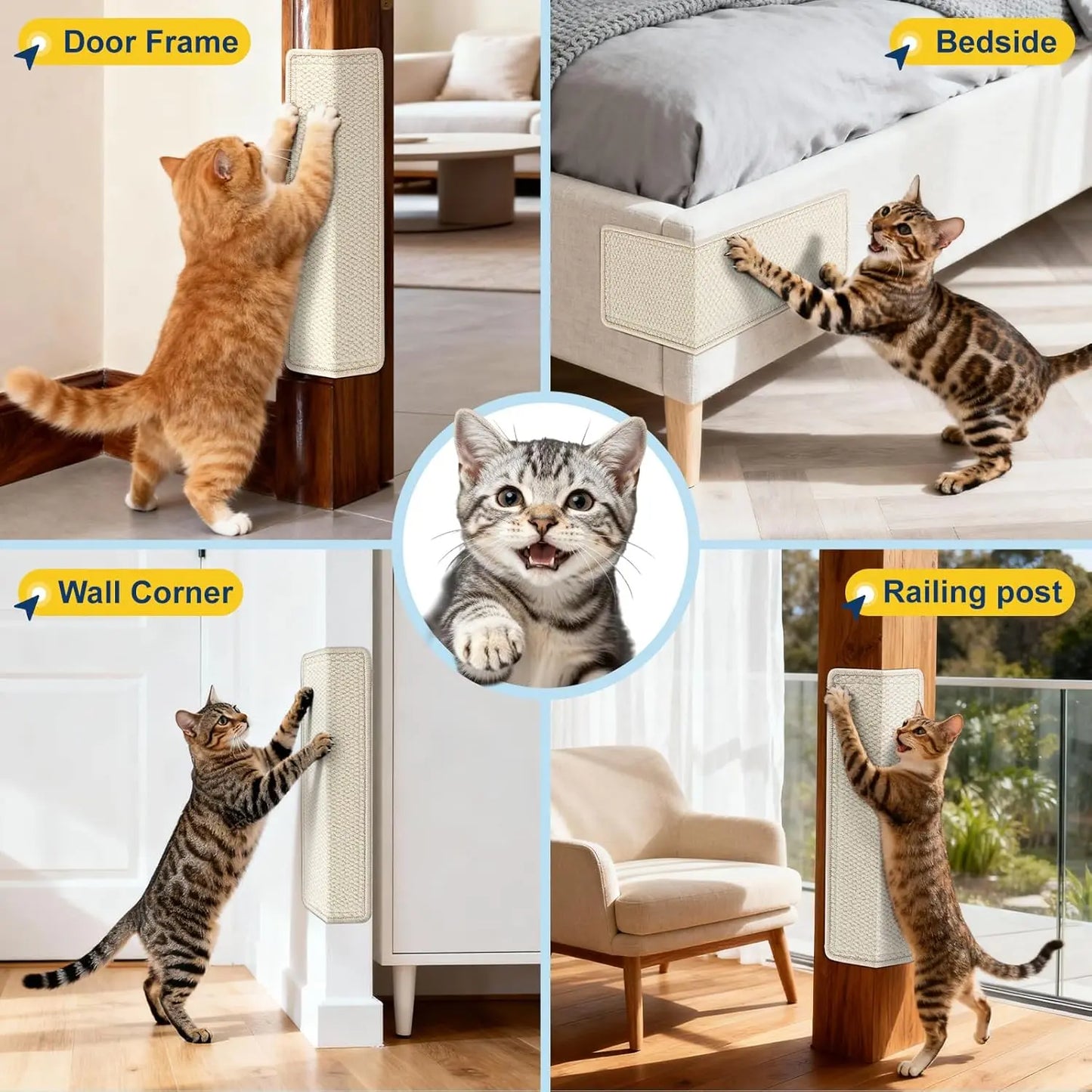 Door Protector for Cats - Eco-Friendly Scratch Mat for Door Frames, Furniture, and Couch Sides, Durable and Safe Solution for Indoor Cats