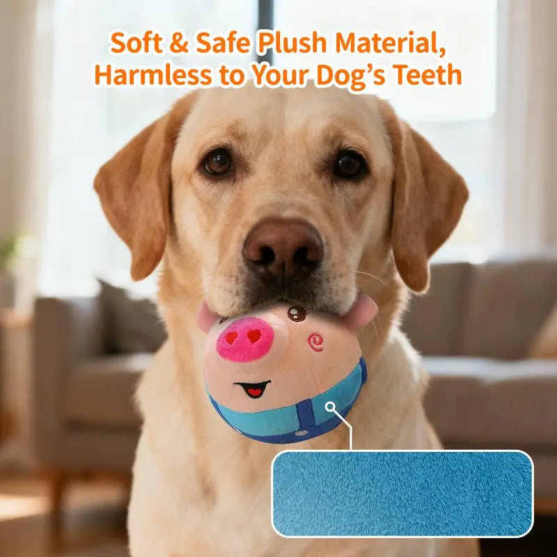 Interactive Jumping Squeaky Pig Dog Toy with Recording and Music Modes - Rechargeable Moving Chew Toy for Small to Medium Dogs