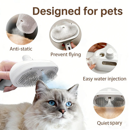 Pecute Pet Spray Hair Removal Brush for Cat/Dog – Deshedding & Grooming Tool, One Button Hair Removal