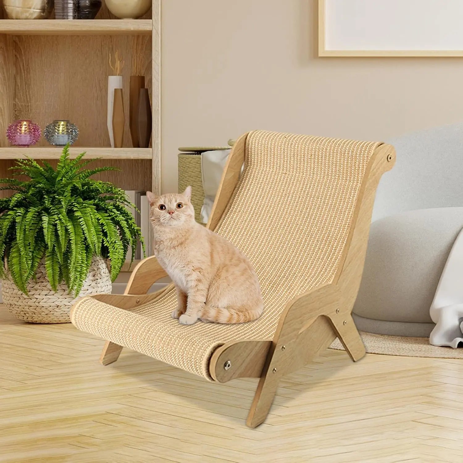 Multifunctional Sisal Cat Chair - Beach - Style Cat Furniture with Scratching Board. Sturdy Cat Hammock Lounger, Ideal for Kittens, Indoor Cats & Small Dogs. a Cozy, Durable, and Entertaining Pet Haven. Beds Home