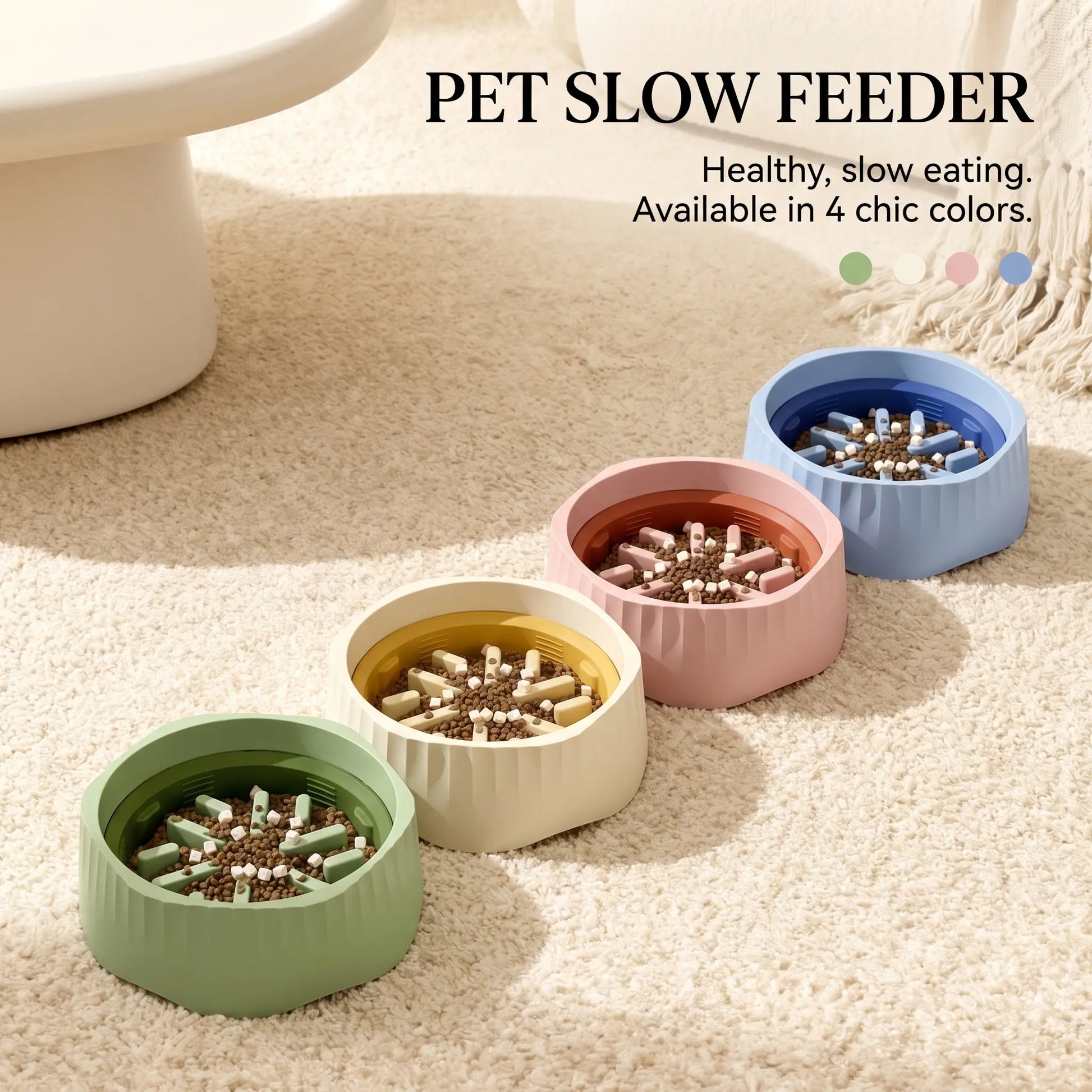 Large Snowflake Maze Slow Feeding Bowl for Dogs - 2-in-1 Design with Removable Insert, Dual Feed Modes, Durable Construction, Easy to Clean, Non-Slip Rubber Base, Promotes Healthy Digestion and Reduces Bloating