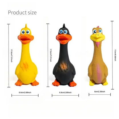 Durable Interactive Latex Dog Toy - Large Mouth Duck with Squeaker for Chewing and Play