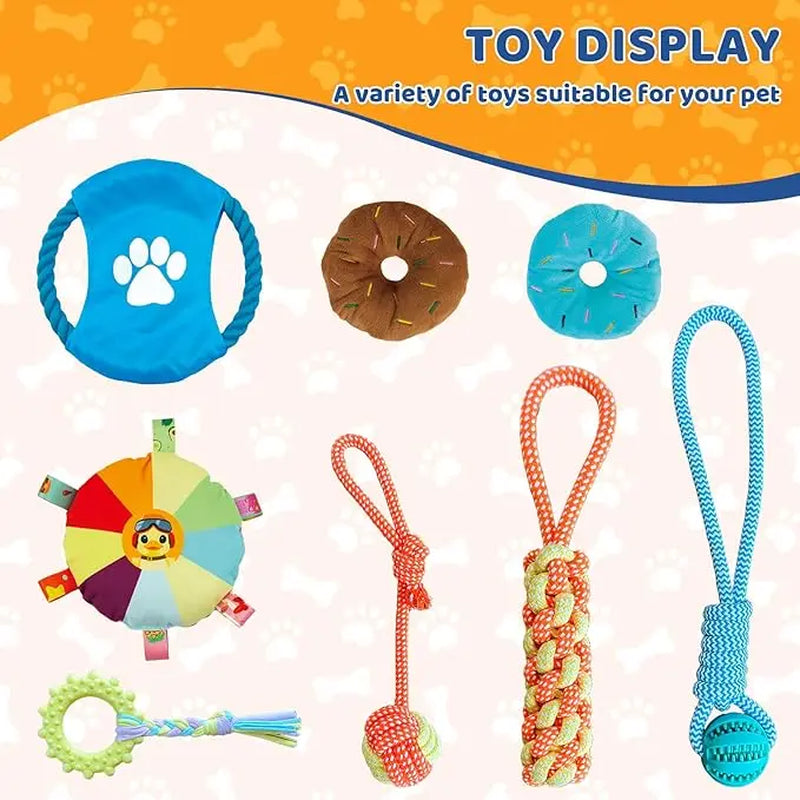 Indoor Puppy Play Gym - Agility Training and Enrichment Aid with Snuffle Mat, 8 Hanging Toys, PVC Frame, and Bite-Resistant Velcro Rope for Small Dogs