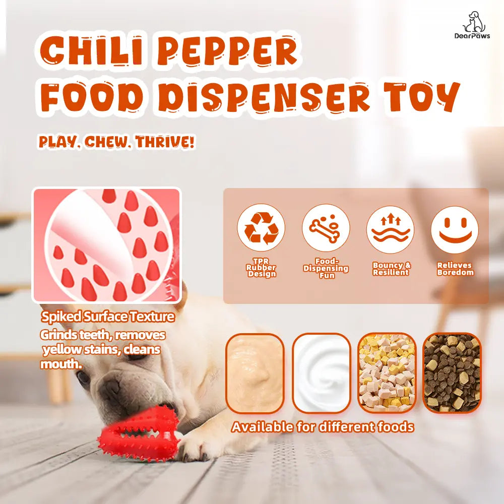 Dearpaws 3-in-1 Interactive Pet Feeding Set for Cats and Dogs - Includes Little Yellow Duck Food Dispenser, Chili Pepper Leaker Toy, and Silicone Slow Feeder Licking Bowl for Healthy Eating