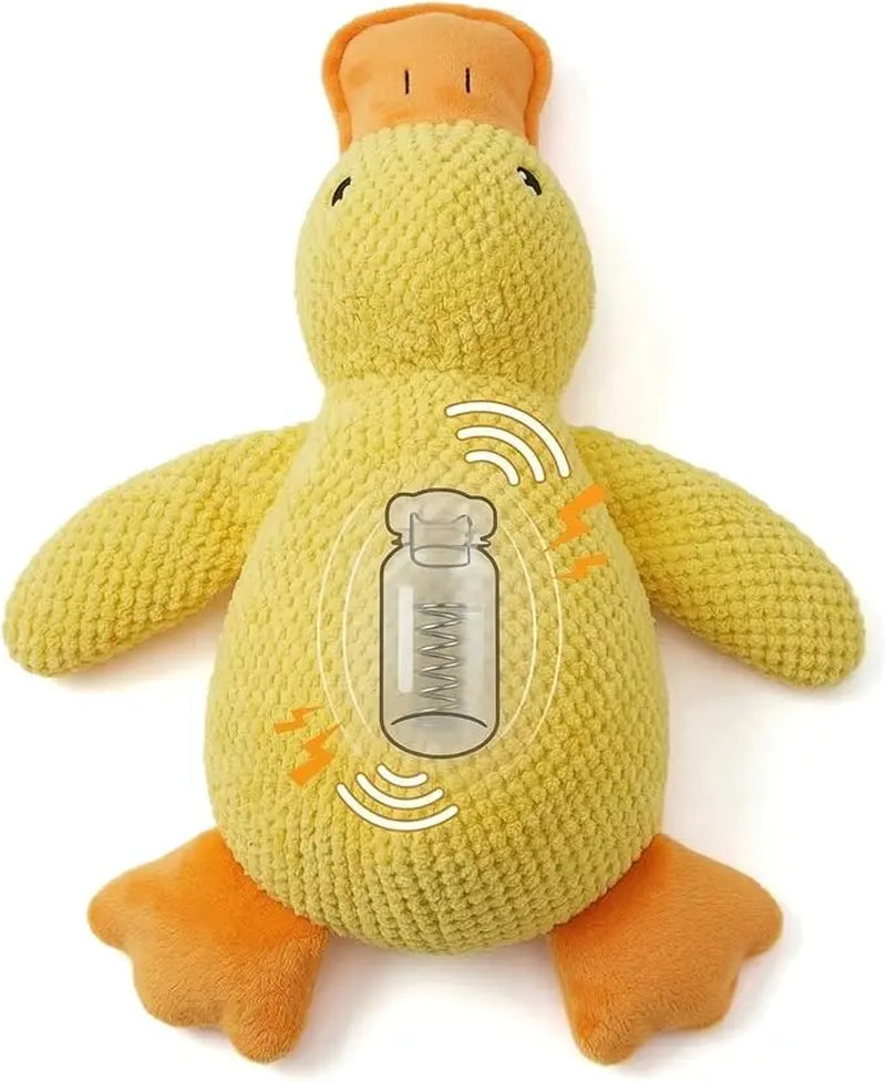 Squeaky Duck Playful Plush Dog Toy - Ultra-Soft Corduroy Tug Chew Toy with Built-In Sound, Durable Safe Interactive Plaything for Dogs & Puppies, Playful Plush Toys, Tug Plush Toys