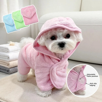 Super Absorbent and Cute Pet Bathrobes for Small Dogs, Puppy and Cats - Quick-Drying, Soft, Comfortable for All Seasons, Absorbent Bath Towels for Cats and Dogs, Quick-Drying Bathrobes with Secure Closure