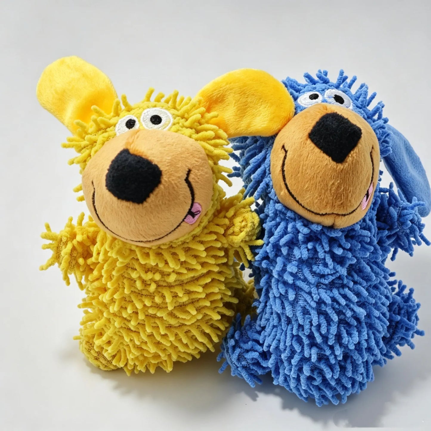 Interactive Plush Squeaky Mop Dog Toy for Small and Medium Dogs - Durable Chew and Teething Toy for Puppies, Promotes Self-Entertainment and Reduces Boredom