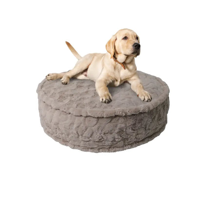 TORYEA PET Cloudnest Plush Dog & Cat Bed - Calm Beige Edition, Ultra Soft Faux Fur, Thick Supportive Joint Support Cushion, Detachable Washable Cover, Non-Slip Bottom, Elegant Home Design, All Ages Deep Sleep Premium All-Season Pet Bed