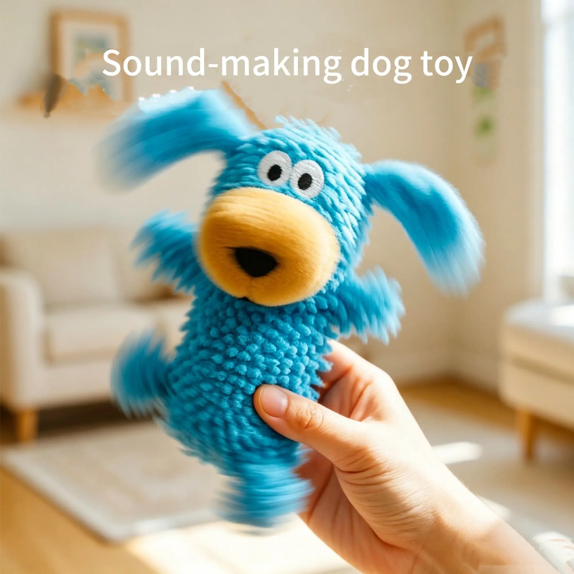 Interactive Plush Squeaky Mop Dog Toy for Small and Medium Dogs - Durable Chew and Teething Toy for Puppies, Promotes Self-Entertainment and Reduces Boredom