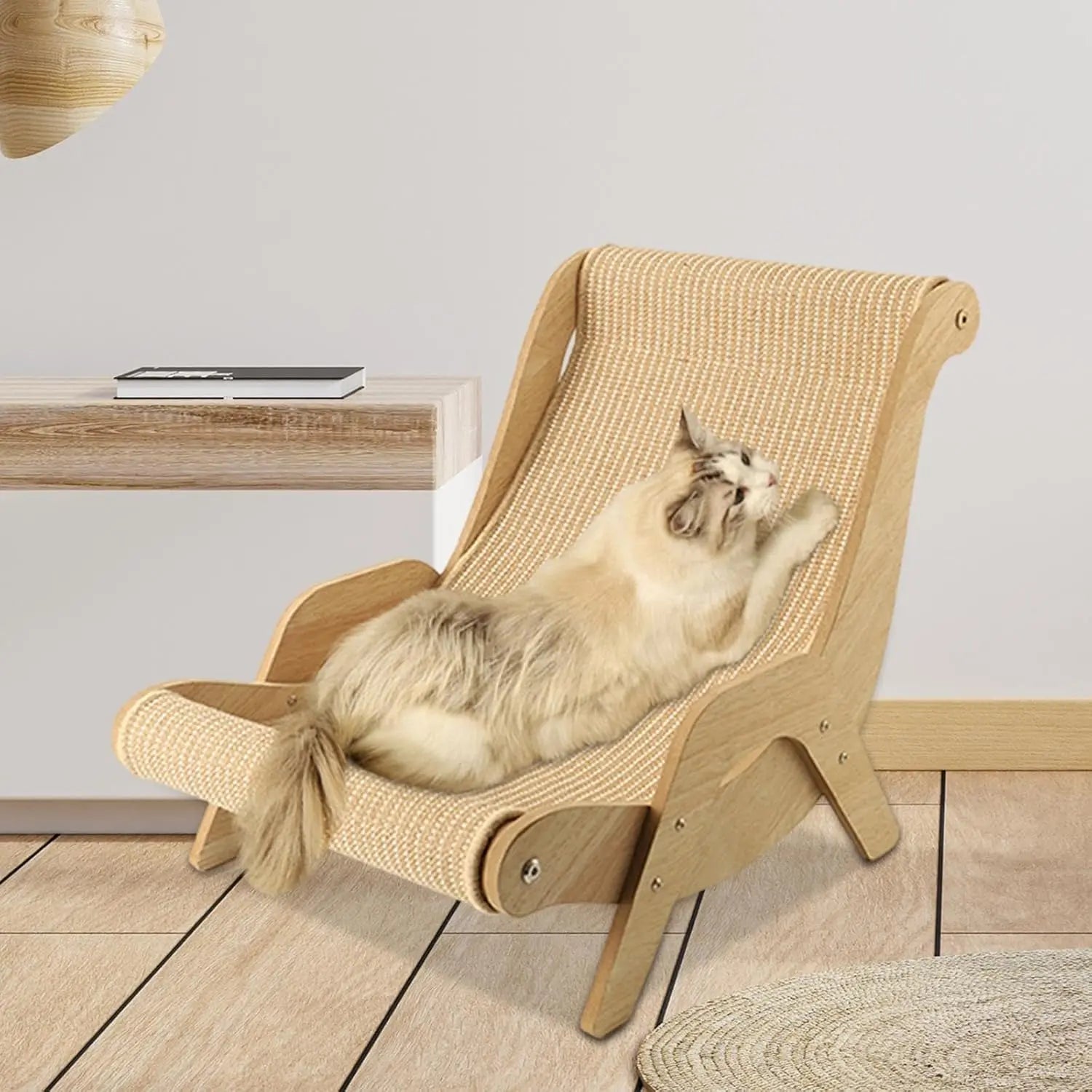Multifunctional Sisal Cat Chair - Beach - Style Cat Furniture with Scratching Board. Sturdy Cat Hammock Lounger, Ideal for Kittens, Indoor Cats & Small Dogs. a Cozy, Durable, and Entertaining Pet Haven. Beds Home