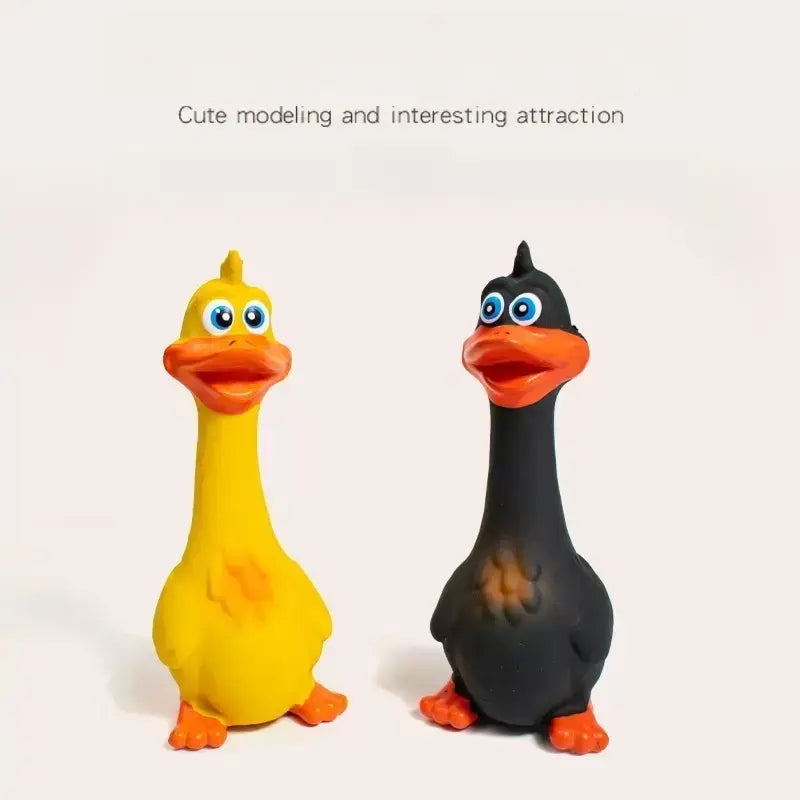 Durable Interactive Latex Dog Toy - Large Mouth Duck with Squeaker for Chewing and Play