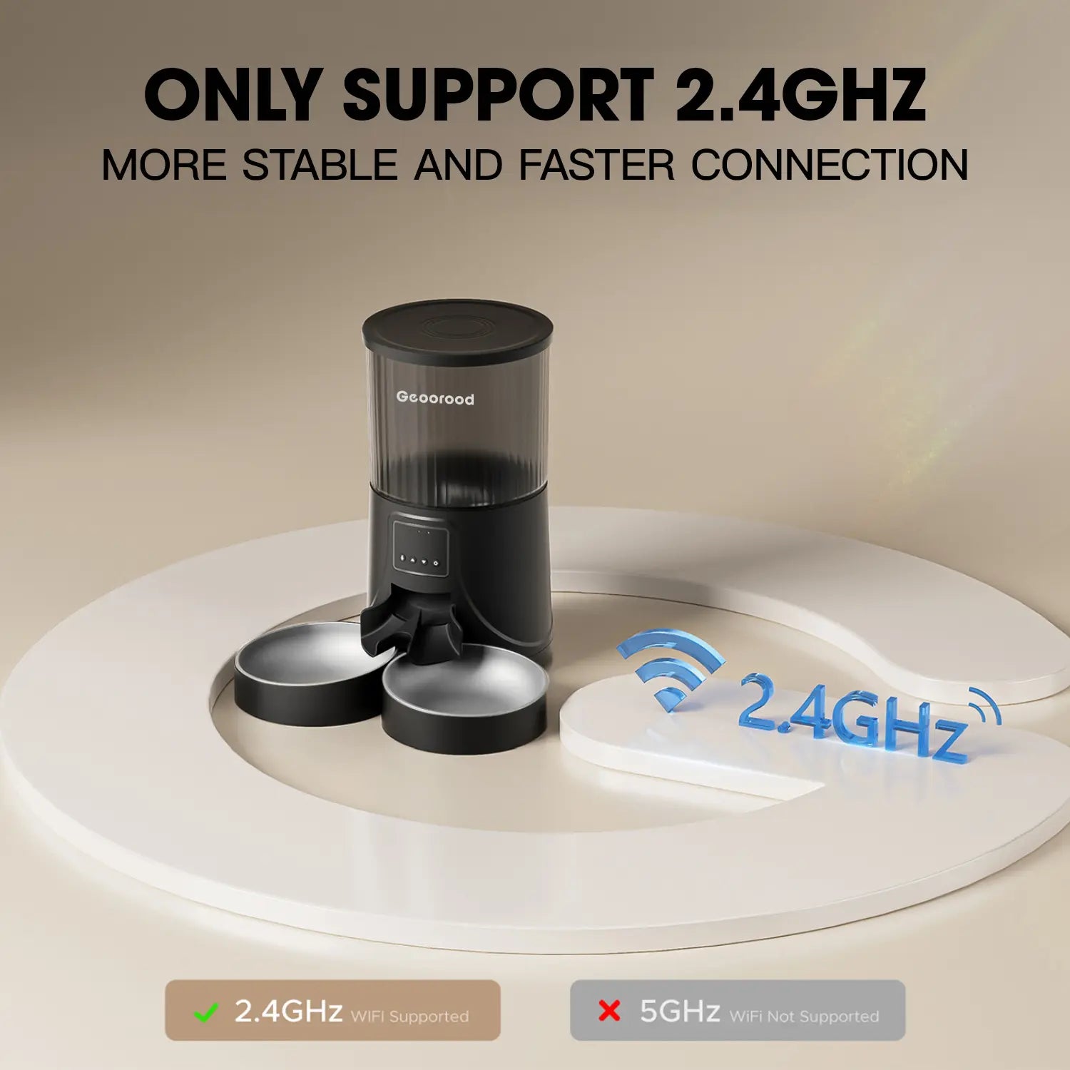 Geoorood Automatic Cat Feeder with Camera, 1080P HD Video, 2.4G Wifi Smart Pet Feeder with One-Way Audio, 4L Large Capacity, Dual Bowl Design for Cats and Small/Medium Dogs#Dealsforyoudays #Summerwins