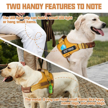 【#Summersale】No Pull Dog Harness Straps, Safety Harnesses for Dogs – Soft Padded Service Vest, Reflective, Adjustable, Easy on & off – Ideal for Walking & Training, Fits Small, Medium & Large Dogs