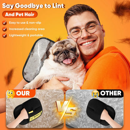 [Dealsforyoudays]Upgrade Pet Hair Remover Electrostatic Gloves-1Pcs,Reusable Pet Hair Removal Glove for Cats & Dogs, Premium Cat & Dog Hair Remover Mitt for Couch Furniture Carpet Car Seat, # Summervibes