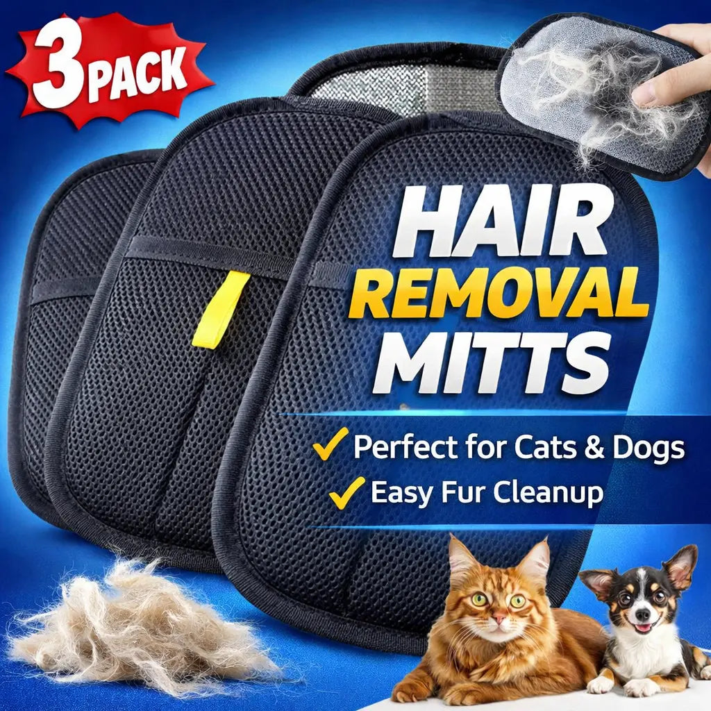 Yeewayveh Reusable Pet Hair Removal Gloves - Multi-Pack Static Fur Cleaning Mitts for Furniture, Bedding, Clothing, and Vehicles