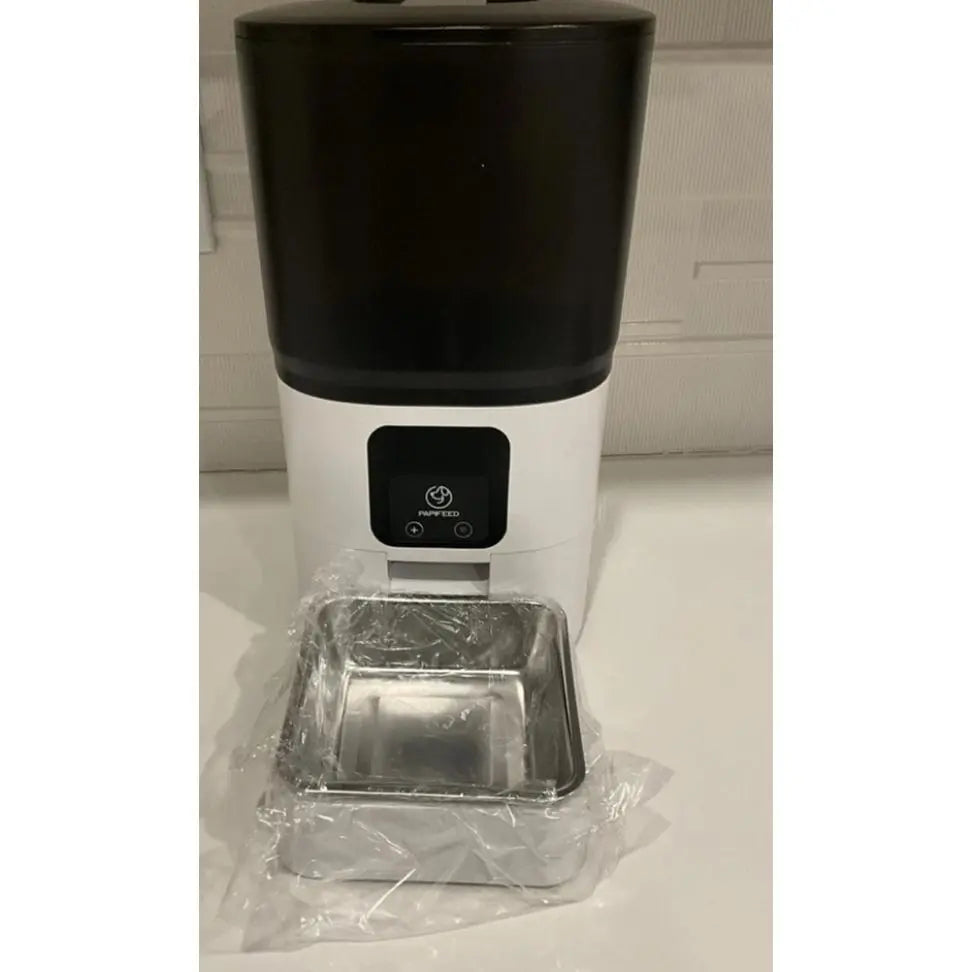 WiFi-Enabled Automatic Pet Feeder for Dogs and Cats - Durable Plastic and Stainless Steel Design, Auto-Dispensing Bowl, Washable Components, Nylon Braided Cord, and Adapter Included