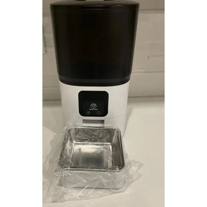WiFi-Enabled Automatic Pet Feeder for Dogs and Cats - Durable Plastic and Stainless Steel Design, Auto-Dispensing Bowl, Washable Components, Nylon Braided Cord, and Adapter Included