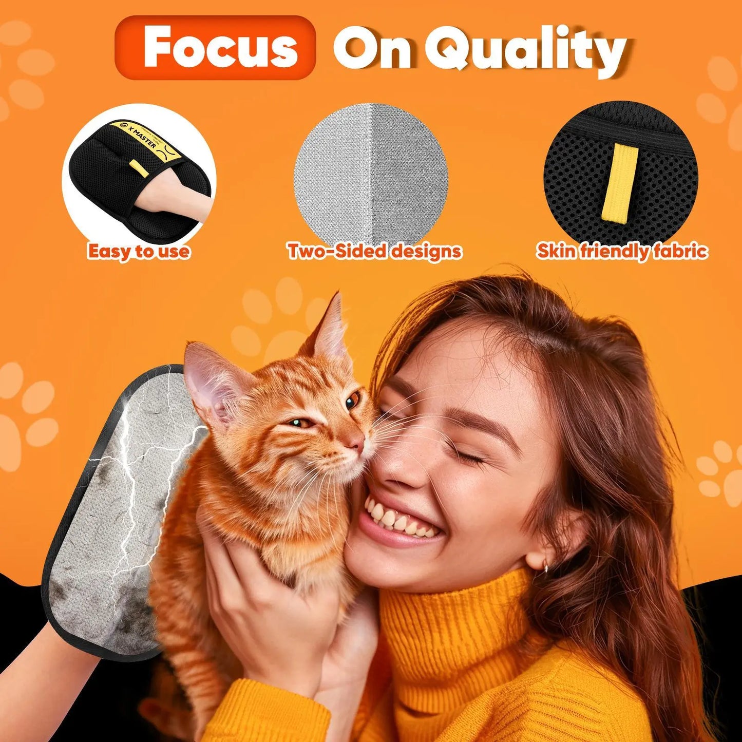 [Dealsforyoudays]Upgrade Pet Hair Remover Electrostatic Gloves-1Pcs,Reusable Pet Hair Removal Glove for Cats & Dogs, Premium Cat & Dog Hair Remover Mitt for Couch Furniture Carpet Car Seat, # Summervibes
