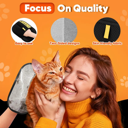 [Dealsforyoudays]Upgrade Pet Hair Remover Electrostatic Gloves-1Pcs,Reusable Pet Hair Removal Glove for Cats & Dogs, Premium Cat & Dog Hair Remover Mitt for Couch Furniture Carpet Car Seat, # Summervibes