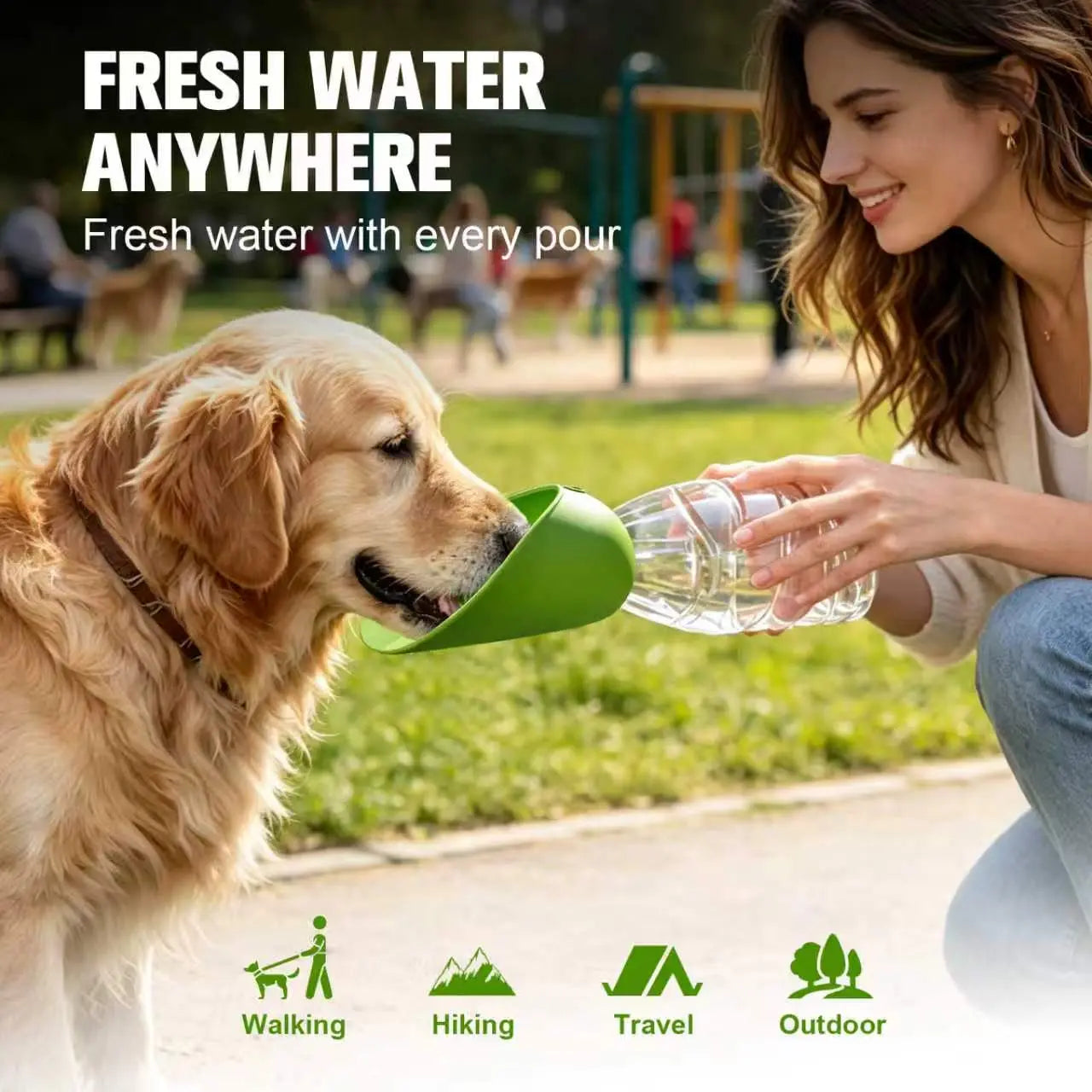 Portable Dog Water Bottle | Foldable Pet Water Bottle with Drinking- Dog Travel Water Dispenser, Dog Stuff Accessories Items, Walking and Hiking, Dealsforyoudays