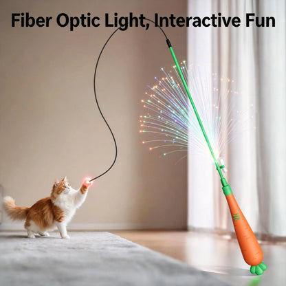 Cat Interactive Carrot Teaser Toy - Cute Light & Laser Toys with Dual Modes to Keep Play Fresh, Type-C Charging for Easy Top-Ups, Ideal for Kitten Playtime