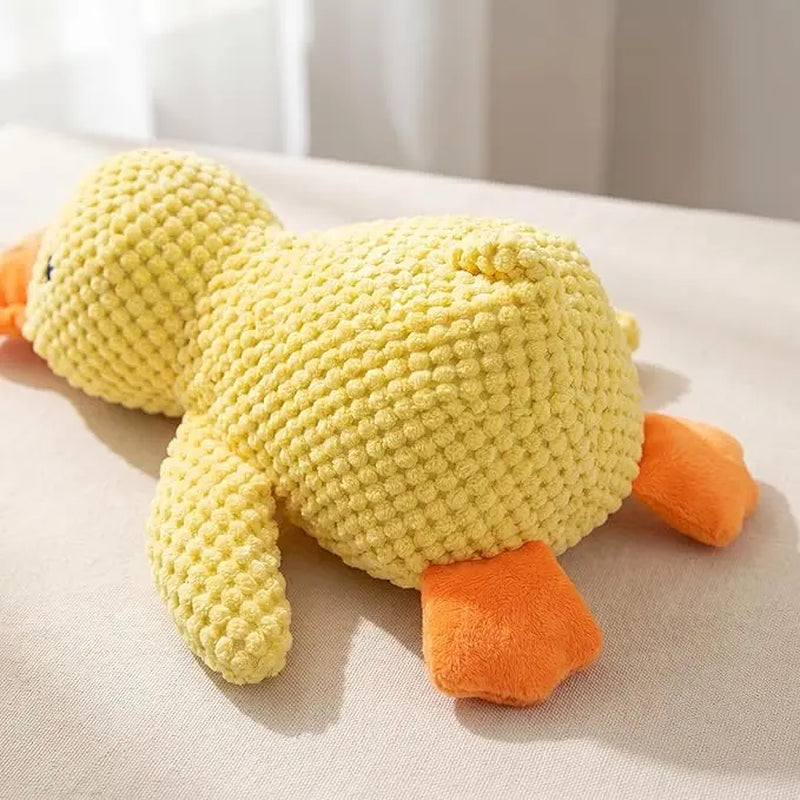 Squeaky Duck Playful Plush Dog Toy - Ultra-Soft Corduroy Tug Chew Toy with Built-In Sound, Durable Safe Interactive Plaything for Dogs & Puppies, Playful Plush Toys, Tug Plush Toys