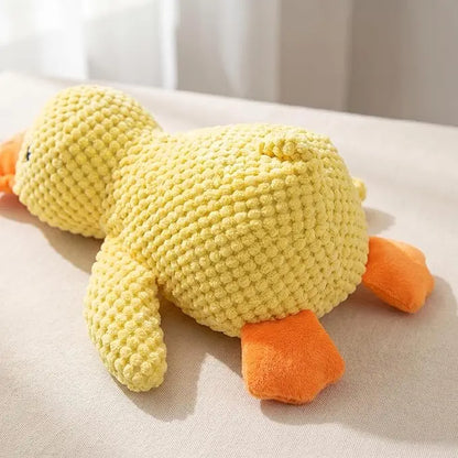 Squeaky Duck Playful Plush Dog Toy - Ultra-Soft Corduroy Tug Chew Toy with Built-In Sound, Durable Safe Interactive Plaything for Dogs & Puppies, Playful Plush Toys, Tug Plush Toys