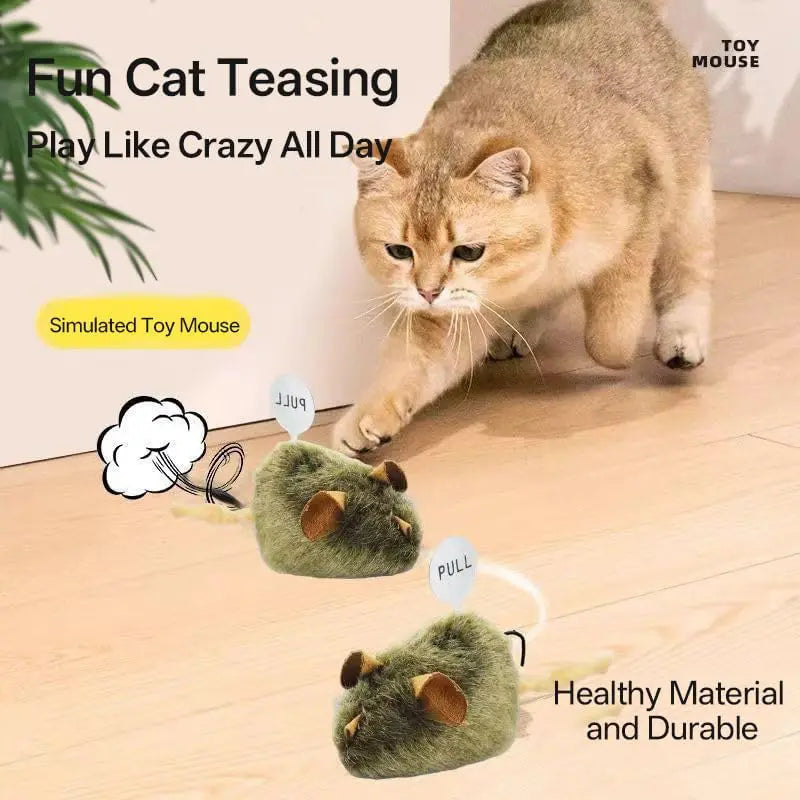 Oddtail 3-Pack Interactive Plush Cat Toys with Catnip - Touch Activated Chirping Grey Mice for Indoor Play and Boredom Relief