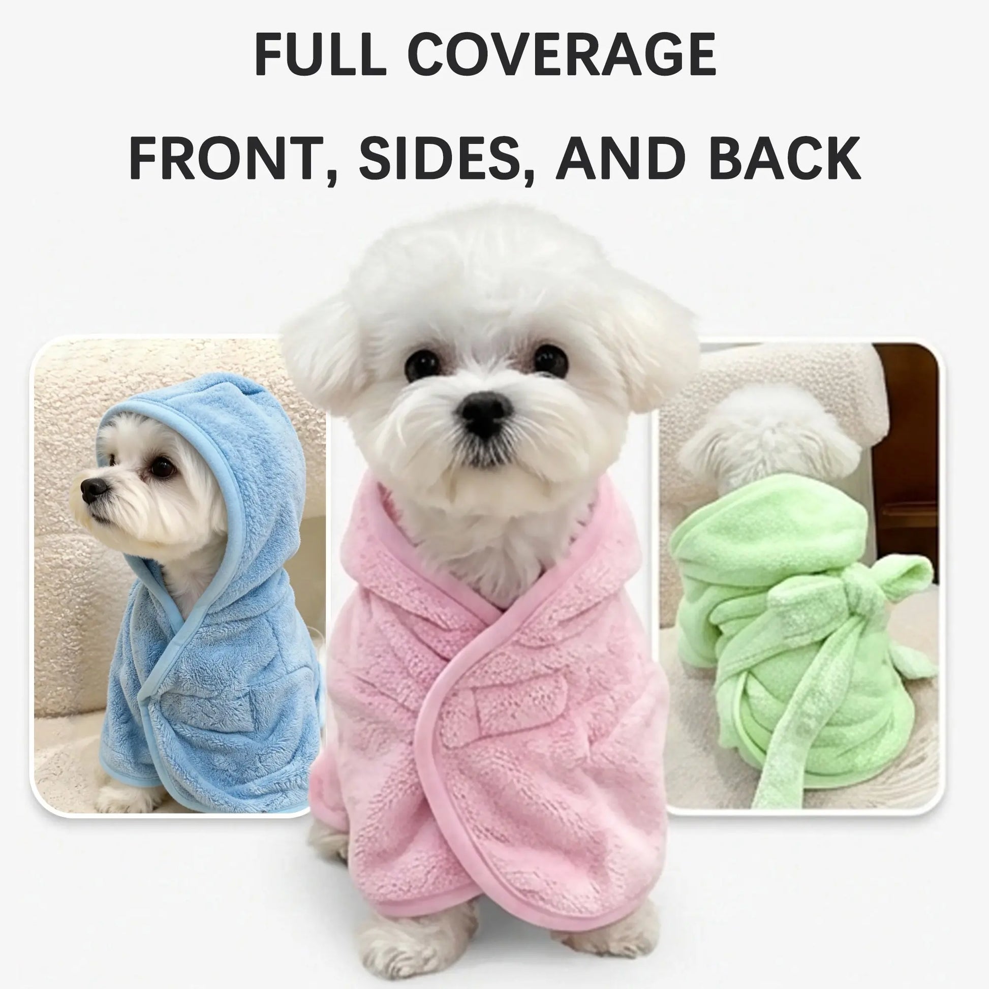 Super Absorbent and Cute Pet Bathrobes for Small Dogs, Puppy and Cats - Quick-Drying, Soft, Comfortable for All Seasons, Absorbent Bath Towels for Cats and Dogs, Quick-Drying Bathrobes with Secure Closure
