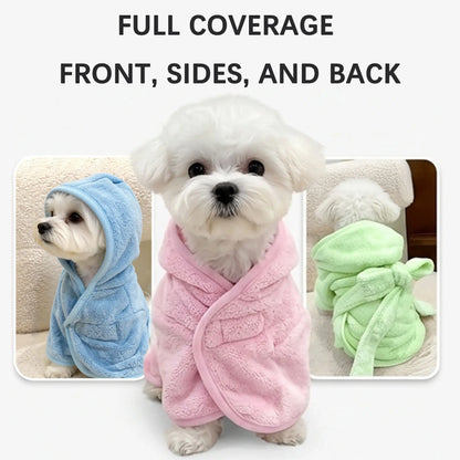 Super Absorbent and Cute Pet Bathrobes for Small Dogs, Puppy and Cats - Quick-Drying, Soft, Comfortable for All Seasons, Absorbent Bath Towels for Cats and Dogs, Quick-Drying Bathrobes with Secure Closure