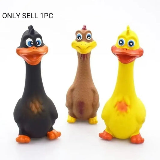 Durable Interactive Latex Dog Toy - Large Mouth Duck with Squeaker for Chewing and Play