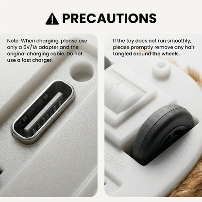 Geoorood USB Rechargeable Random Movement Mouse Toy for Indoor Cats (5V/1A Adapter Required, Not Included)
