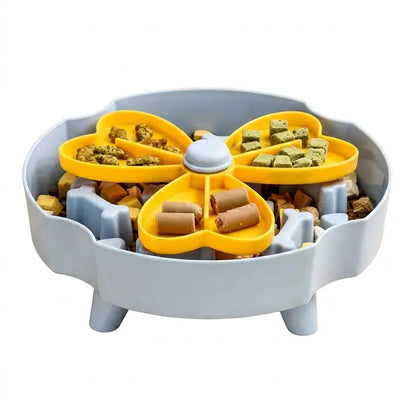 Rotating Slow Feeder Bowls for Dogs, Anti-Choking Puzzle Design, Elevated Non-Slip Interactive Feeding Solution to Prevent Bloat for Medium Breeds