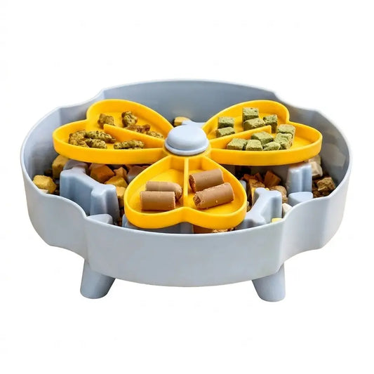 Rotating Slow Feeder Bowls for Dogs, Anti-Choking Puzzle Design, Elevated Non-Slip Interactive Feeding Solution to Prevent Bloat for Medium Breeds