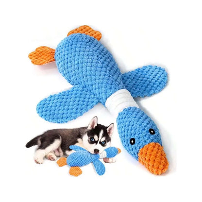 Durable Plush Squeaky Dog Toys for Large Dogs - Interactive Chew Toys in Duck and Platypus Shapes