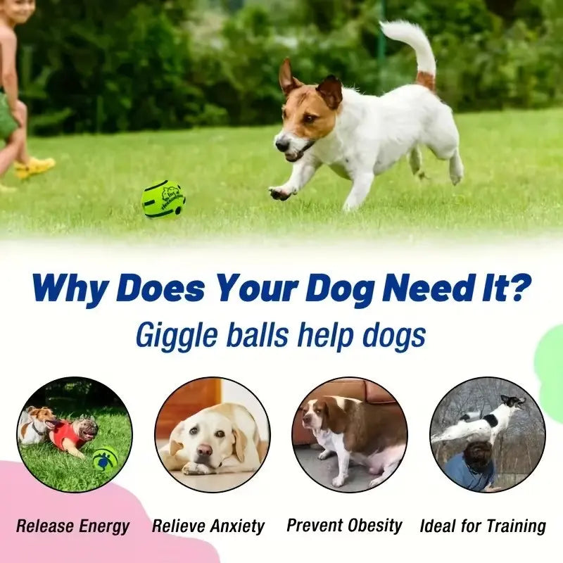 Pet Sound Toy Ball, Silicone Dog Treats Dispenser Ball, Interactive Dog Training Ball, Interactive Pet Chew Toys, Fun Indoor and Outdoor Dog Toy, Durable Chew