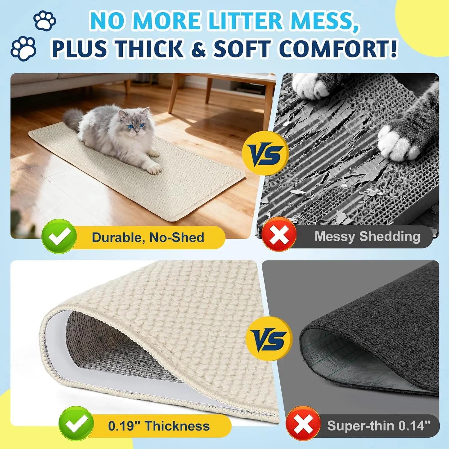 Door Protector for Cats - Eco-Friendly Scratch Mat for Door Frames, Furniture, and Couch Sides, Durable and Safe Solution for Indoor Cats