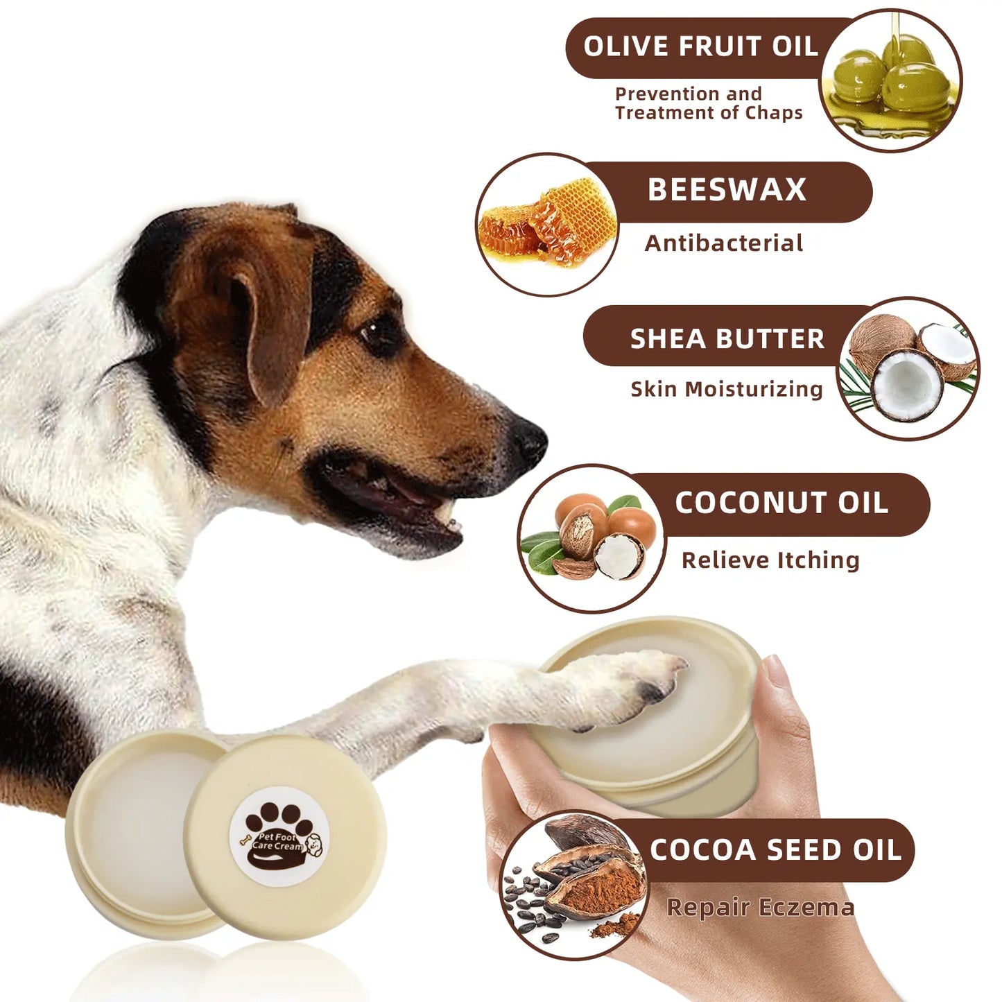 Petpawcare Dog Paw Cleaner 5 Oz No Rinse Balm for Dry Cracked Paws & Nose with Microfiber Towel & Travel Bag for Dogs Cats