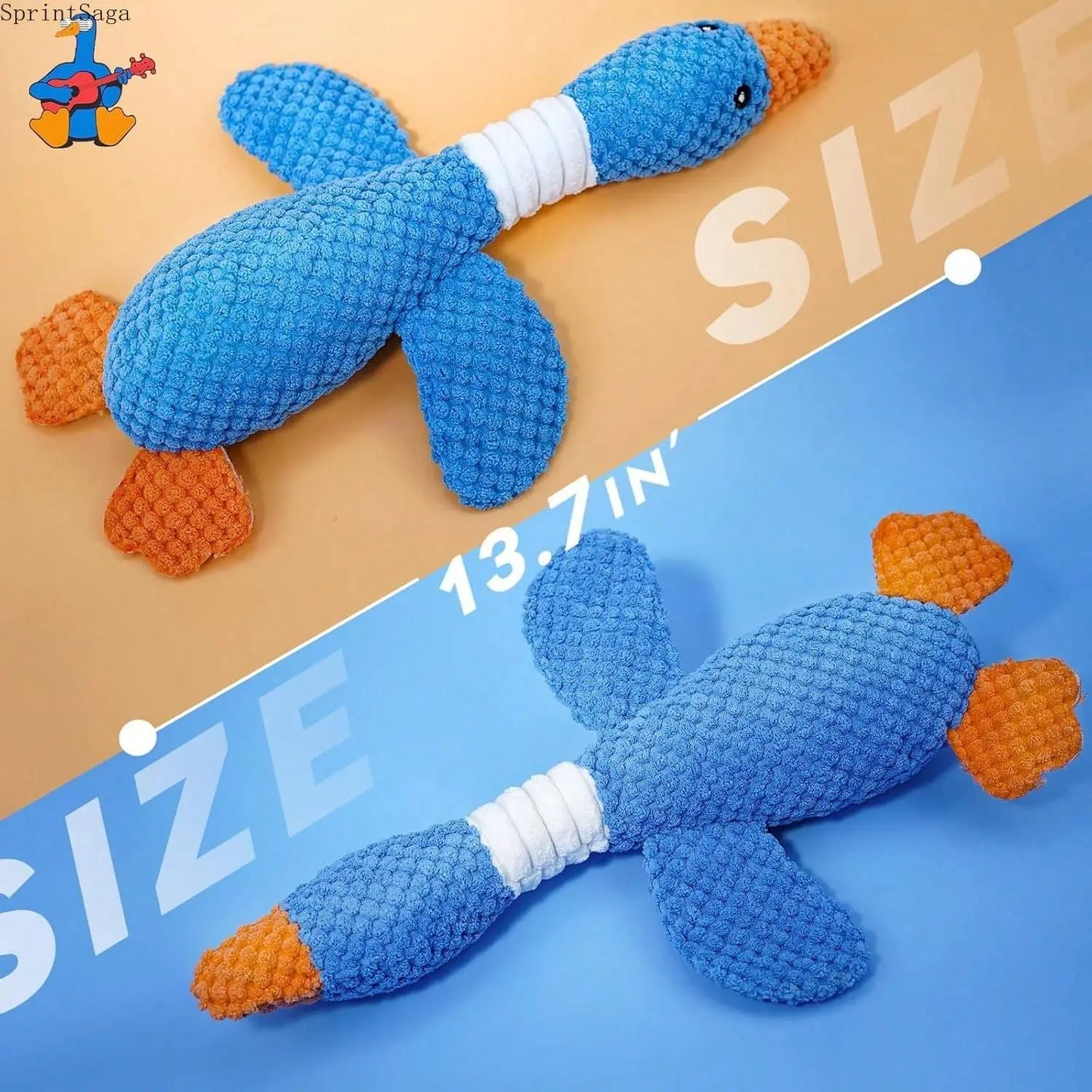 Durable Plush Squeaky Dog Toys for Large Dogs - Interactive Chew Toys in Duck and Platypus Shapes