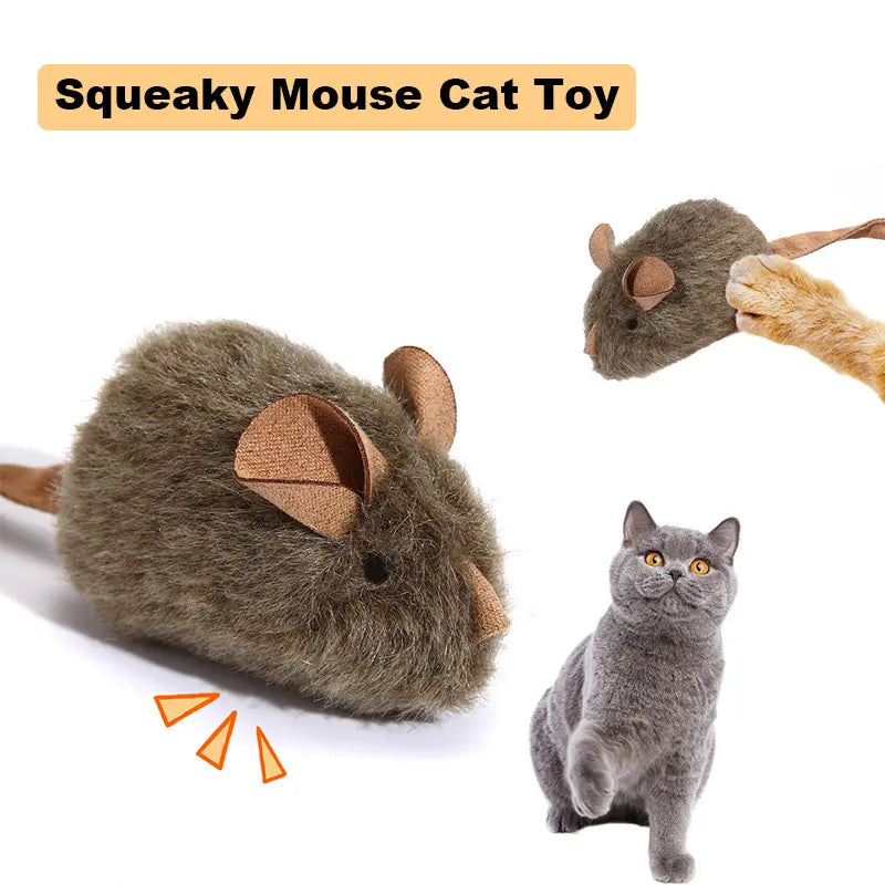 Oddtail 3-Pack Interactive Plush Cat Toys with Catnip - Touch Activated Chirping Grey Mice for Indoor Play and Boredom Relief