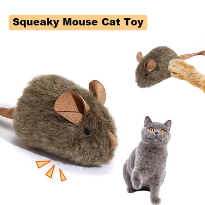 Oddtail 3-Pack Interactive Plush Cat Toys with Catnip - Touch Activated Chirping Grey Mice for Indoor Play and Boredom Relief