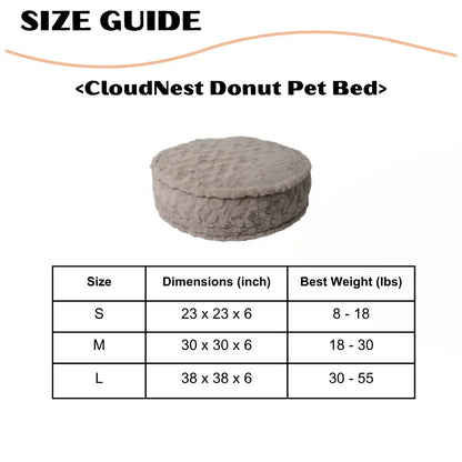 TORYEA PET Cloudnest Plush Dog & Cat Bed - Calm Beige Edition, Ultra Soft Faux Fur, Thick Supportive Joint Support Cushion, Detachable Washable Cover, Non-Slip Bottom, Elegant Home Design, All Ages Deep Sleep Premium All-Season Pet Bed