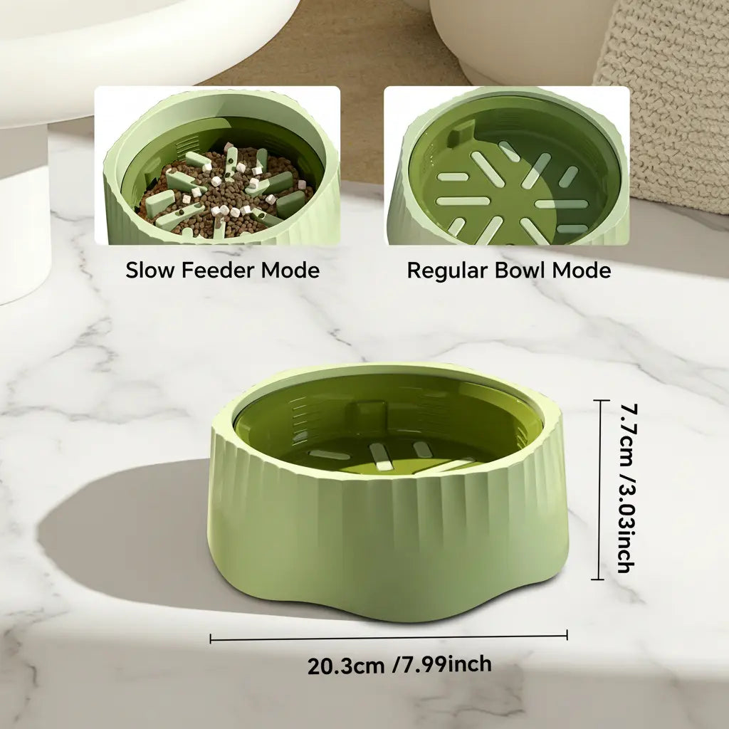Large Snowflake Maze Slow Feeding Bowl for Dogs - 2-in-1 Design with Removable Insert, Dual Feed Modes, Durable Construction, Easy to Clean, Non-Slip Rubber Base, Promotes Healthy Digestion and Reduces Bloating